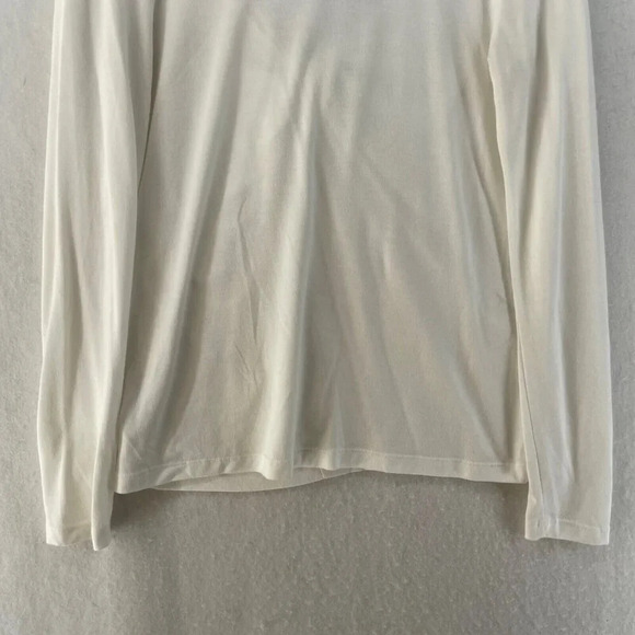 Athleta Shirt Women's Sz S Ivory Long Sleeve Twist Front Pullover V-neck Knotted - Picture 9 of 12